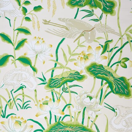 Lotus Garden LEAF Wallpaper by Schumacher