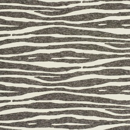 RIPPLE VINYL BLACK & IVORY Wallcovering by Schumacher
