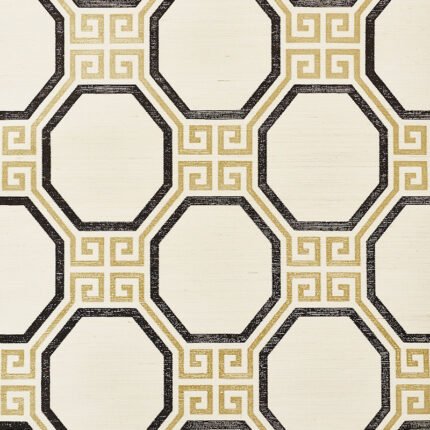 OCTAVIA SISAL GOLD & JET Grasscloth Wallcovering by Schumacher