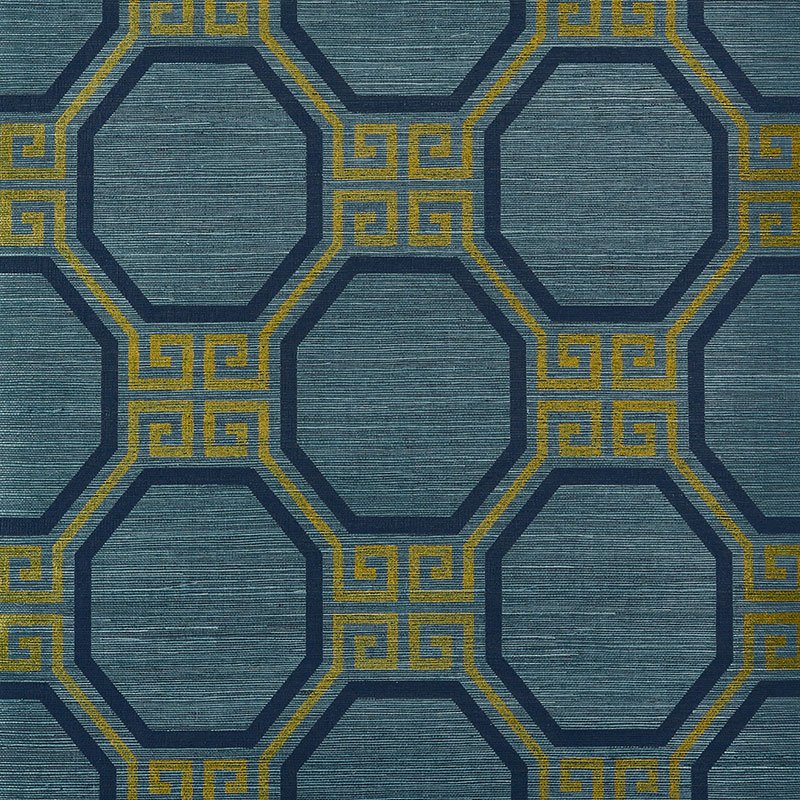 5008932.jpg OCTAVIA SISAL PEACOCK Grasscloth Wallcovering by Schumacher - Image 1