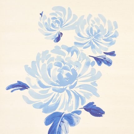 Hana Sisal BLUE Wallpaper by Schumacher