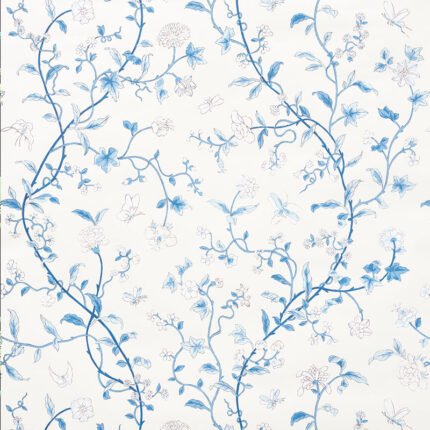 FLORAISON PORCELAIN Wallpaper by Schumacher