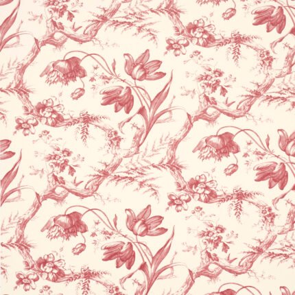 Toile De Fleurs ROUGE Wallcovering by Schumacher