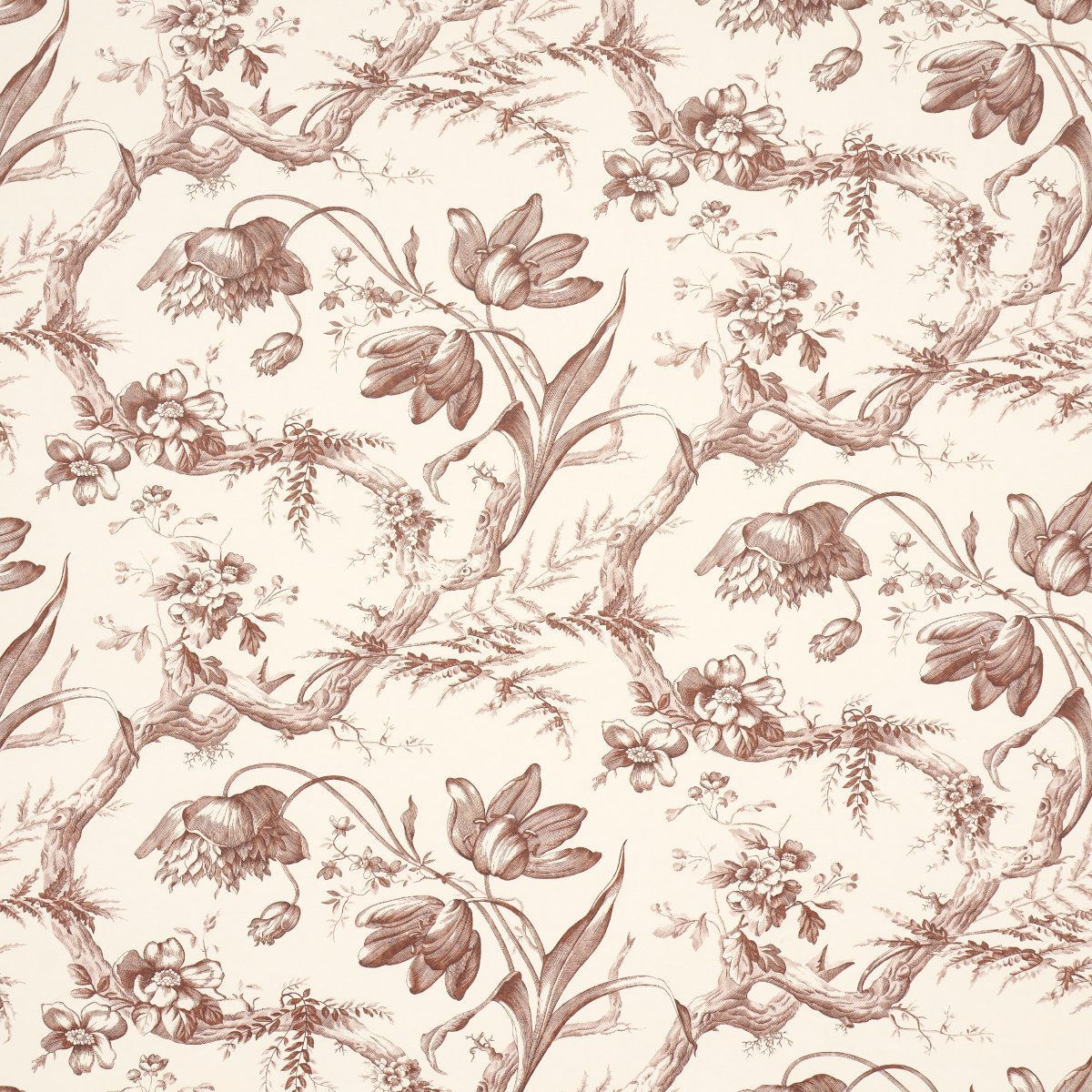 5009124.jpg Toile De Fleurs FAWN Wallcovering by Schumacher - Image 1
