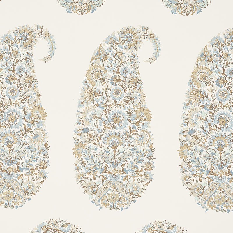 5009971.jpg SHIRALA PAISLEY AQUA Wallcovering by Schumacher Palampore Wallpaper SCH-5009971