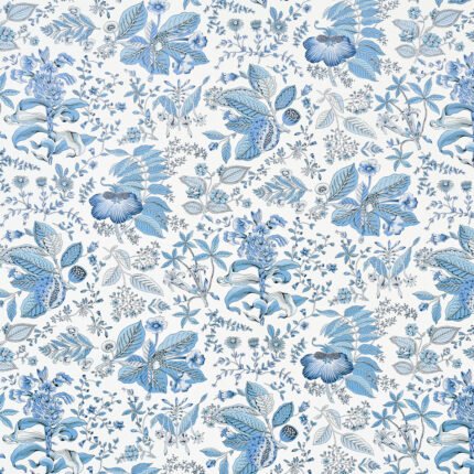 POMEGRANATE BOTANICAL BLUE Wallcovering by Schumacher