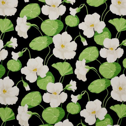 NASTURTIUM NOIR Wallcovering by Schumacher