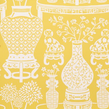 HELLENE YELLOW Wallcovering by Schumacher Step Lively Wallpaper SCH-5010550