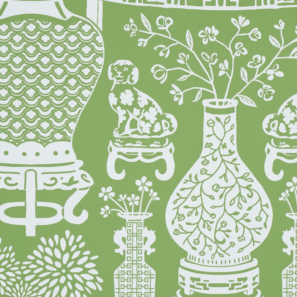 5010552.jpg HELLENE GREEN Wallcovering by Schumacher Preppy Chic Wallpaper SCH-5010552