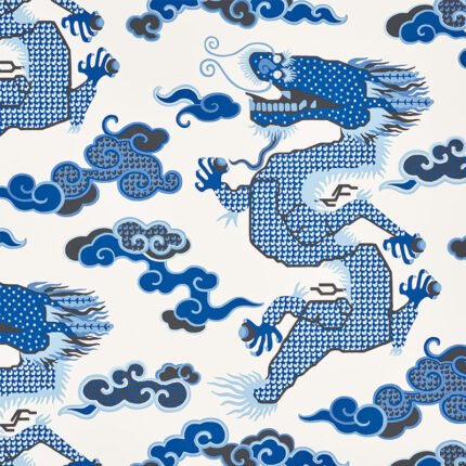 MAGICAL MING DRAGON PORCELAIN Wallcovering by Schumacher