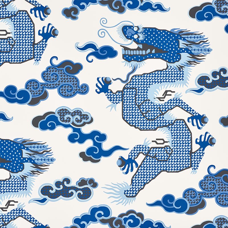 5010600.jpg MAGICAL MING DRAGON PORCELAIN Wallcovering by Schumacher - Image 1