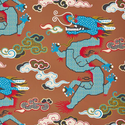MAGICAL MING DRAGON BROWN Wallcovering by Schumacher