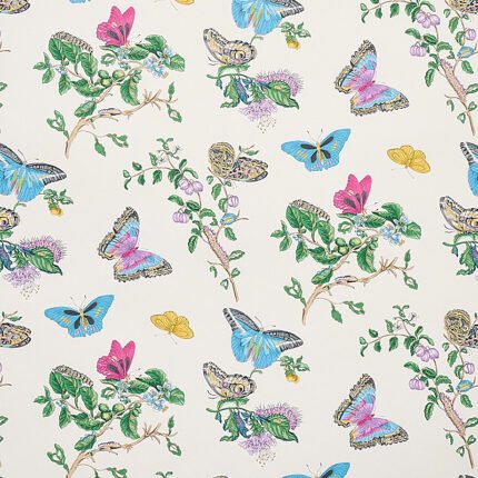 BAUDIN BUTTERFLY TURQUOISE Wallcovering by Schumacher