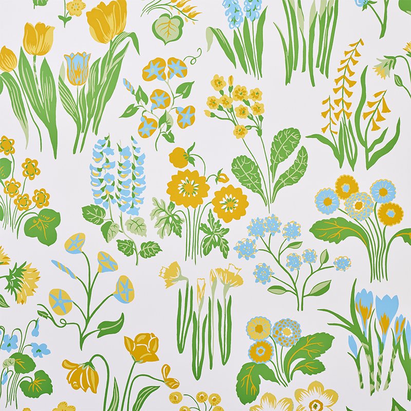 5010771.jpg CARLY SKY Wallcovering by Schumacher Flower Power Wallpaper SCH-5010771