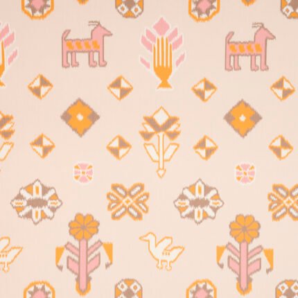 CHUSKA WARP PRINT PINK & ORANGE Wallcovering by Schumacher True West Wallpaper SCH-5010871