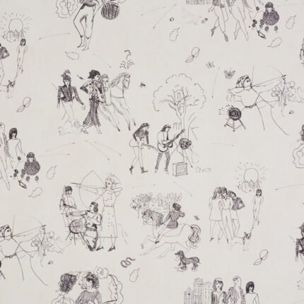 TOILE DE FEMMES PARCHMENT Wallcovering by Schumacher