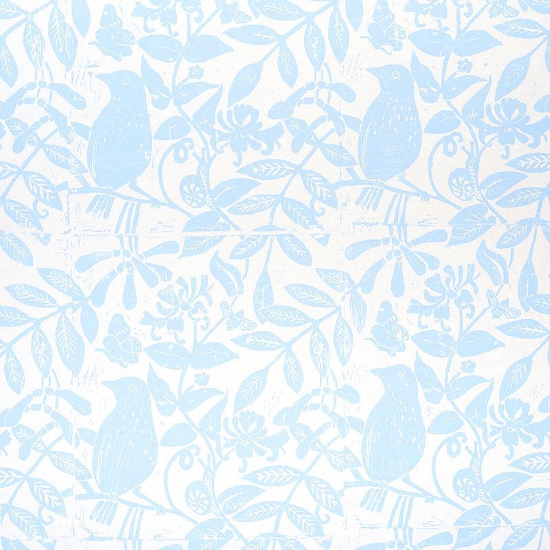 Bird & Bee SKY Wallcovering by Schumacher Sky