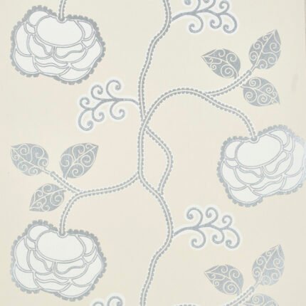 QUEEN FRUIT SILVER WHITE Wallcovering by Schumacher