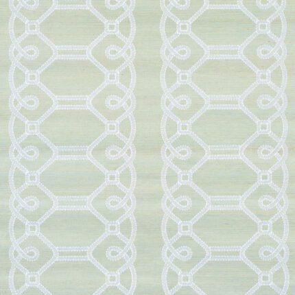 ZIZ EMBROIDERED SISAL MINERAL Grasscloth Wallcovering by Schumacher