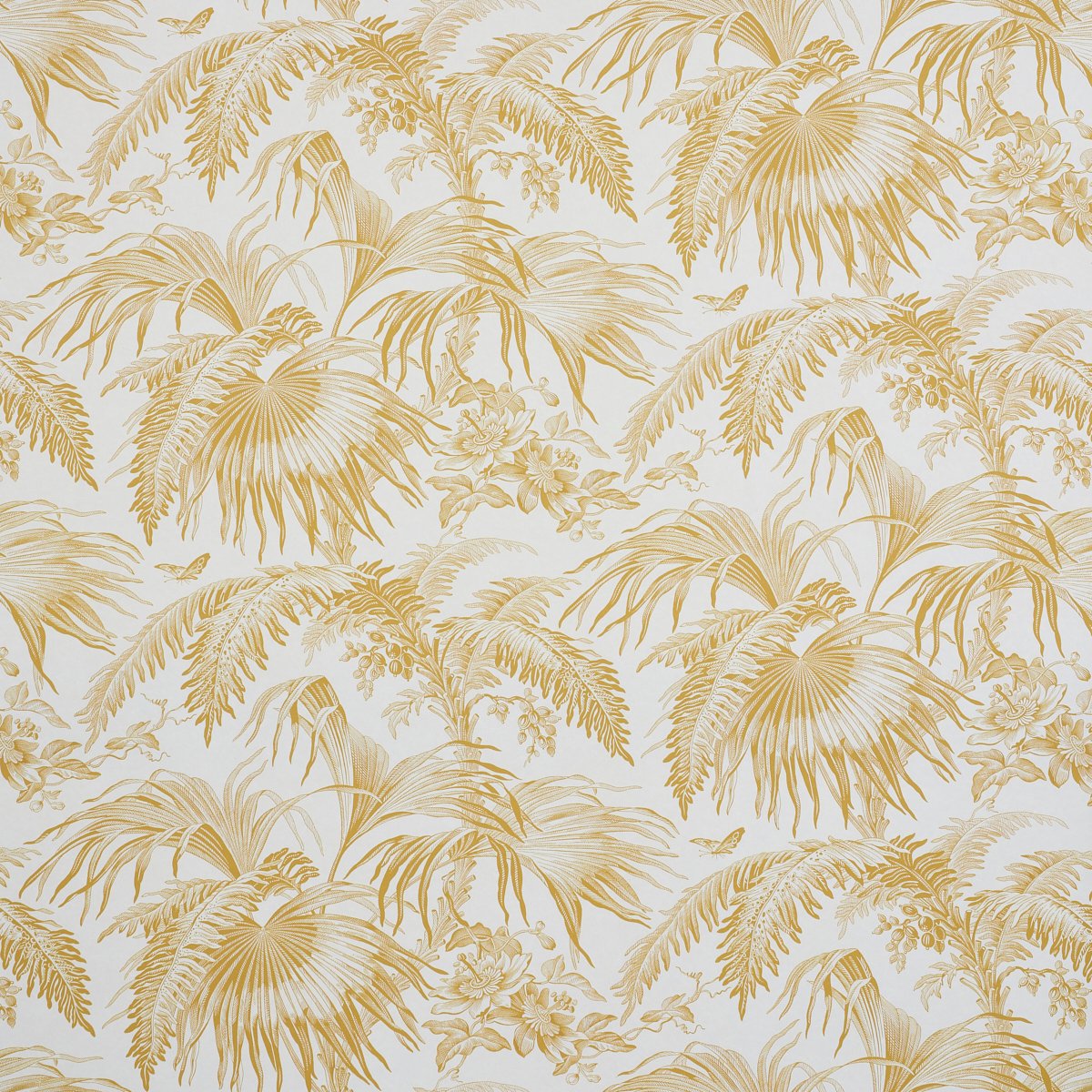 TOILE TROPIQUE GOLD Wallcovering by Schumacher Gold