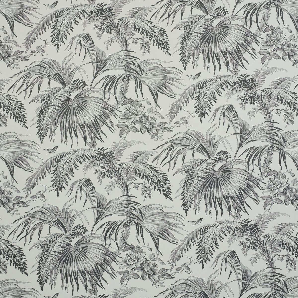 TOILE TROPIQUE BLACK Wallcovering by Schumacher Black