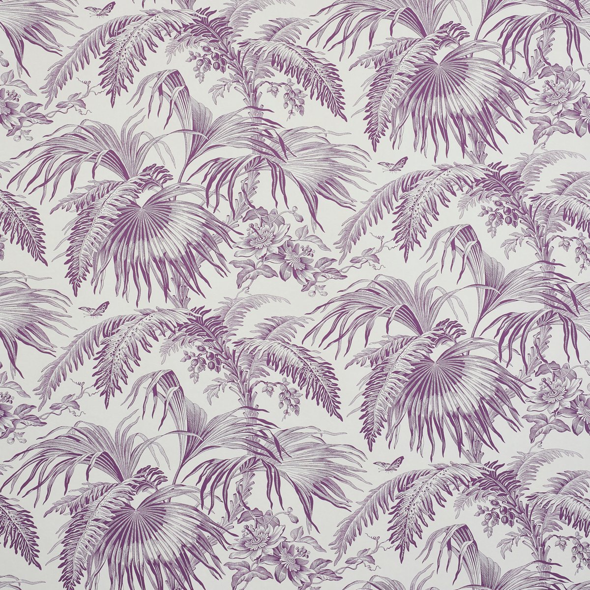 TOILE TROPIQUE PURPLE Wallcovering by Schumacher Purple