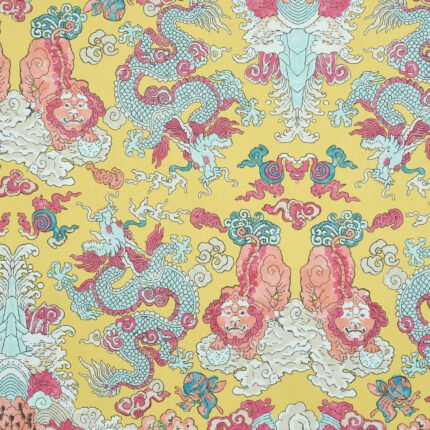 MAGIC MOUNTAIN DRAGON YELLOW Wallcovering by Schumacher Perennial Favorites Wallpaper SCH-5011592