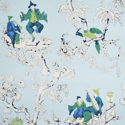 CHINOISERIE MODERNE BLUE Wallcovering by Schumacher