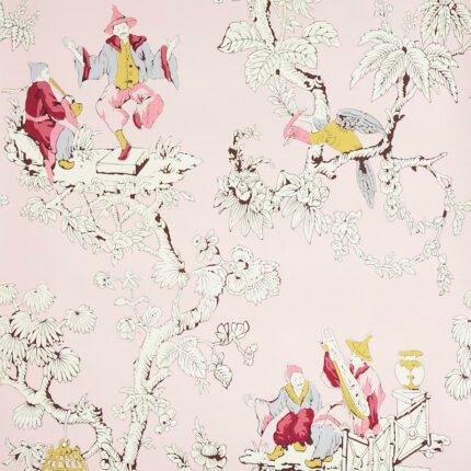 CHINOISERIE MODERNE PINK Wallcovering by Schumacher Perennial Favorites Wallpaper SCH-5011651