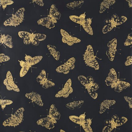 BURNELL BUTTERFLY BLACK Wallcovering by Schumacher