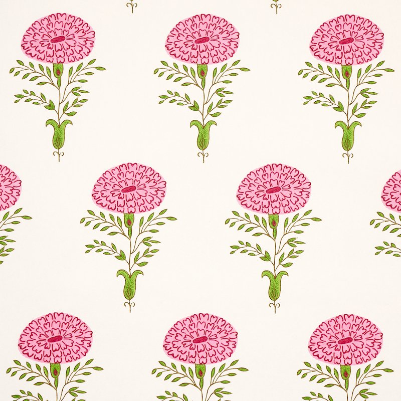 Marigold PINK Wallcovering by Schumacher Pink