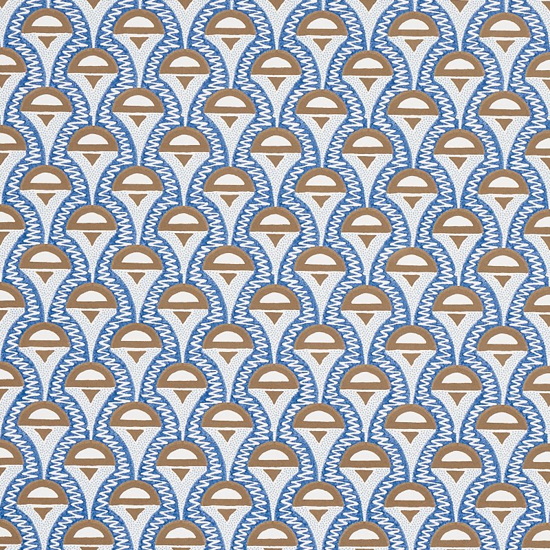 5012081.jpg ABELINO BLUE & BROWN Wallcovering by Schumacher - Image 1