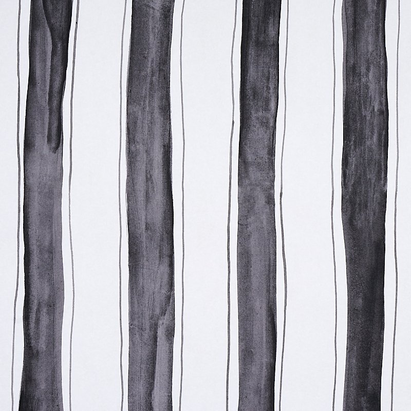 TRACING STRIPES BLACK Wallcovering by Schumacher Black