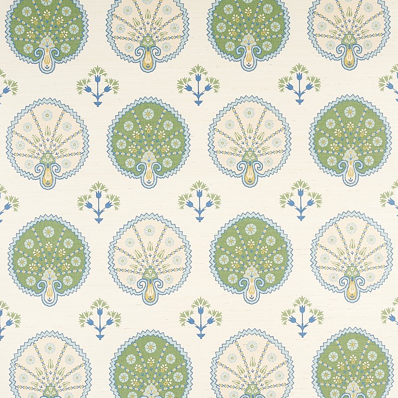 5012280.jpg CHAMBA CROWN SISAL GREEN Grasscloth Wallcovering by Schumacher - Image 1