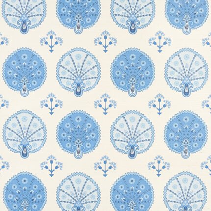 CHAMBA CROWN SISAL BLUE Grasscloth Wallcovering by Schumacher