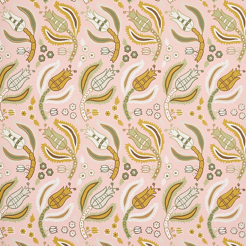 5012342.jpg MALABAR VINE BLUSH Wallpaper by Schumacher East Meets West Wallpaper SCH-5012342