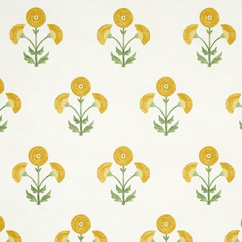 5012411.jpg SARANDA FLOWER MARIGOLD Wallcovering by Schumacher - Image 1