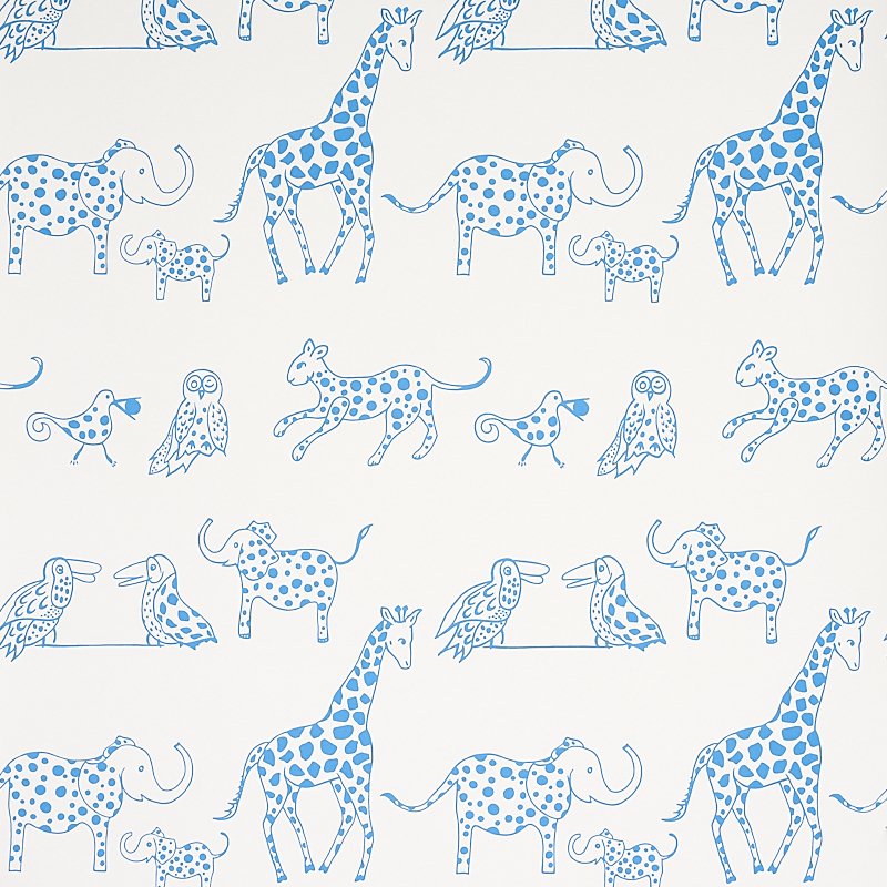 5012470.jpg JUNGLE JUBILEE BLUE Wallpaper by Schumacher - Image 1