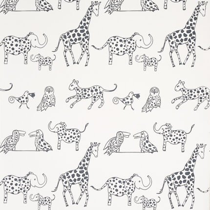 JUNGLE JUBILEE CHARCOAL Wallpaper by Schumacher