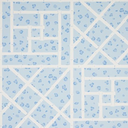 FANCY BEAST SKY BLUE Wallcovering by Schumacher Cristina Buckley Wallpaper SCH-5012562