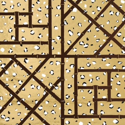 FANCY BEAST METALLIC GLAM GOLD Wallcovering by Schumacher Cristina Buckley Wallpaper SCH-5012770