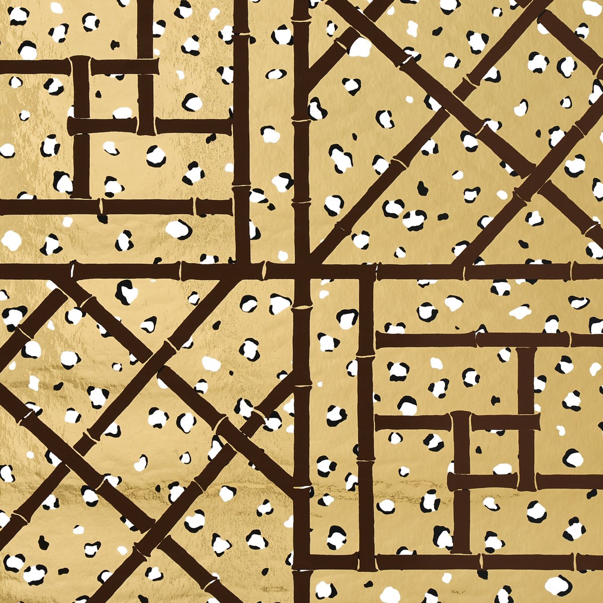 FANCY BEAST METALLIC GLAM GOLD Wallcovering by Schumacher Glam Gold