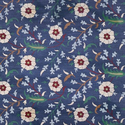 FLORALIA SISAL INDIGO Grasscloth Wallcovering by Schumacher Cabana Wallpaper SCH-5012831