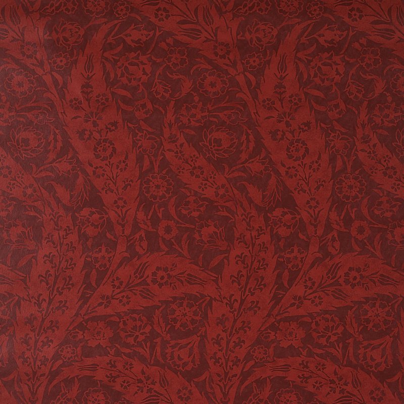 SAZ PAISLEY BURGUNDY Wallcovering by Schumacher Burgundy