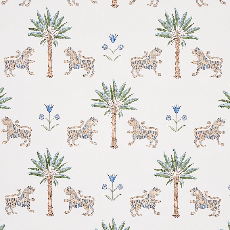 5012921.jpg TIGER PALM DELFT Wallcovering by Schumacher Mystique Wallpaper SCH-5012921