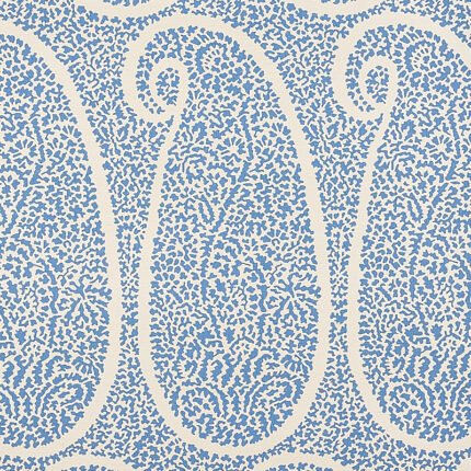 AMBALA PAISLEY SISAL BRIGHT BLUE Grasscloth Wallcovering by Schumacher