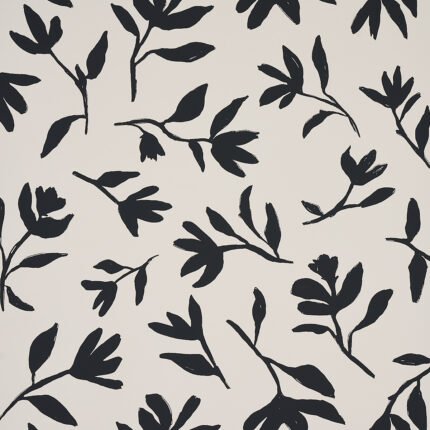 LAUREL BLACK Wallcovering by Schumacher New Wave: Black & White Wallpaper SCH-5013071