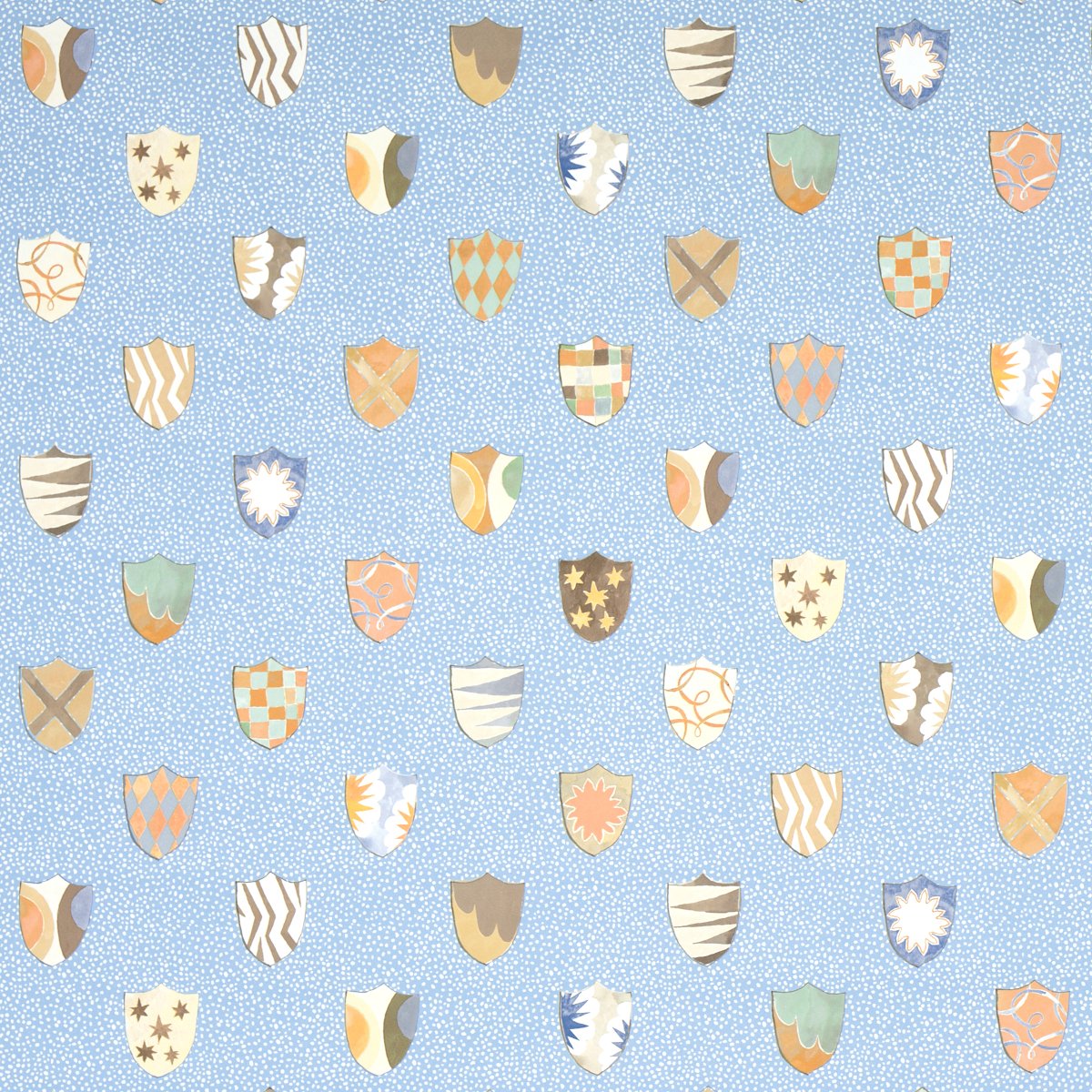 HERALDIC OXFORD BLUE Wallcovering by Schumacher Oxford Blue