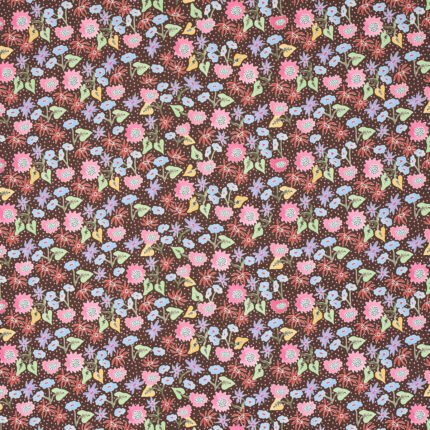 CALICO MULTI ON BROWN Wallcovering by Schumacher Happy Menocal Wallpaper SCH-5013502