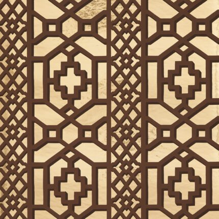 ZANZIBAR TRELLIS MYLAR GOLD MYLAR Wallcovering by Schumacher